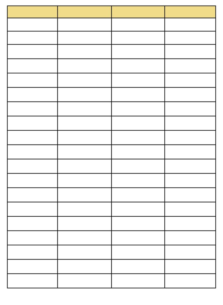 Column Template 5 Columns 10 Free PDF Printables Printablee