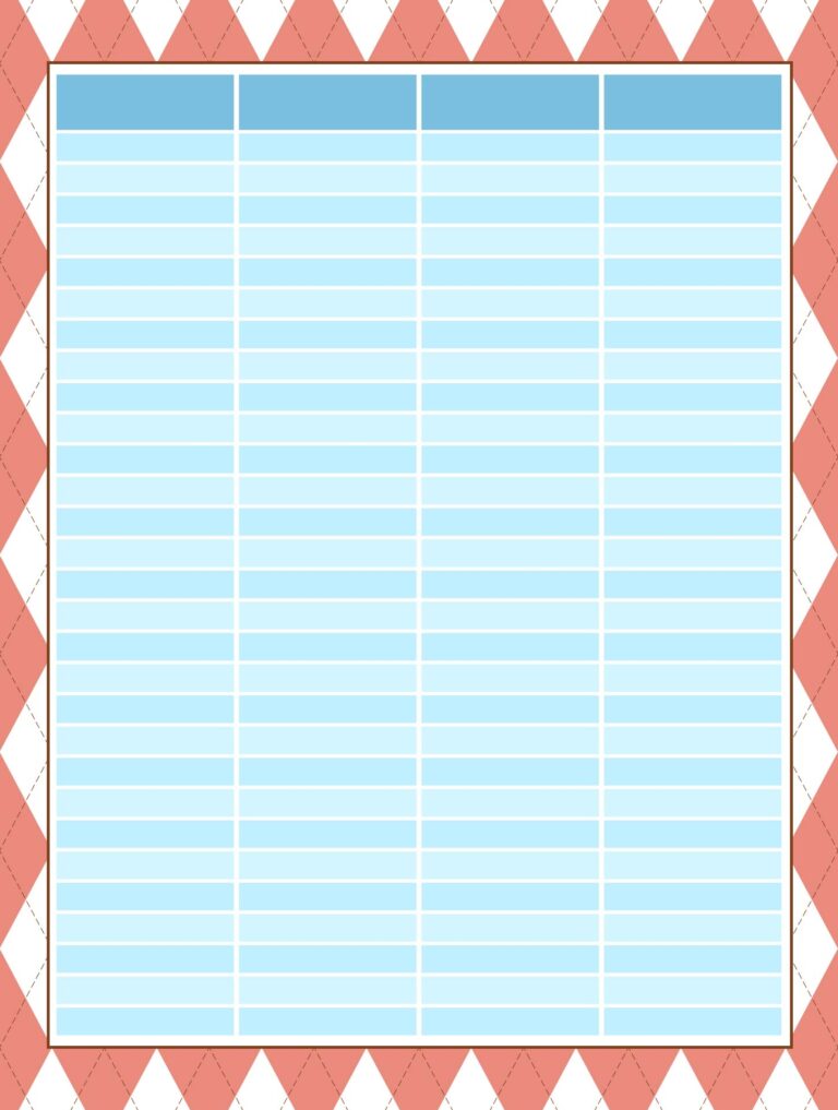 Column Template 5 Columns 10 Free PDF Printables Printablee
