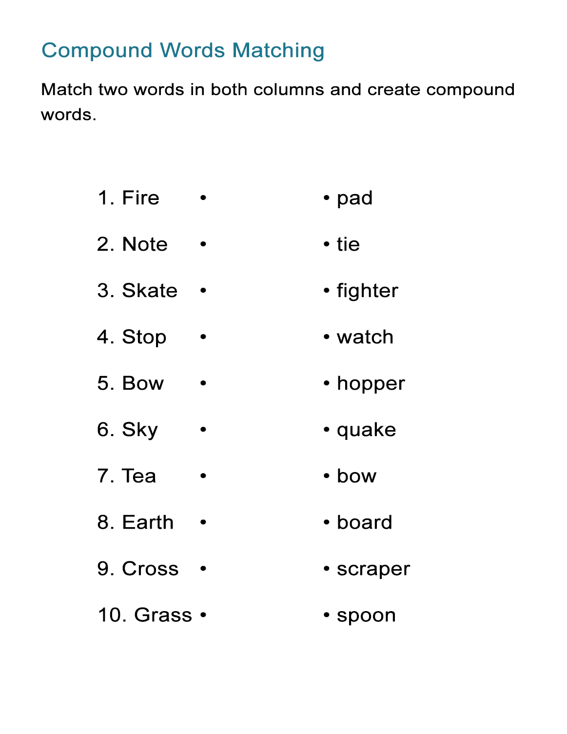 3 Column Vocabulary Chart