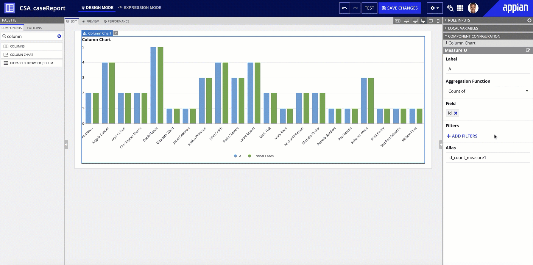 Configure Charts Using Records Appian 24 4