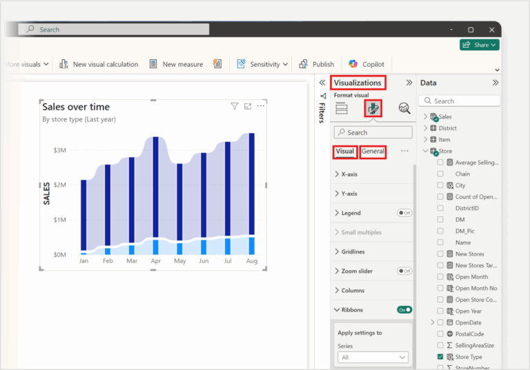 Create A Column Chart In Power BI Power BI Microsoft Learn