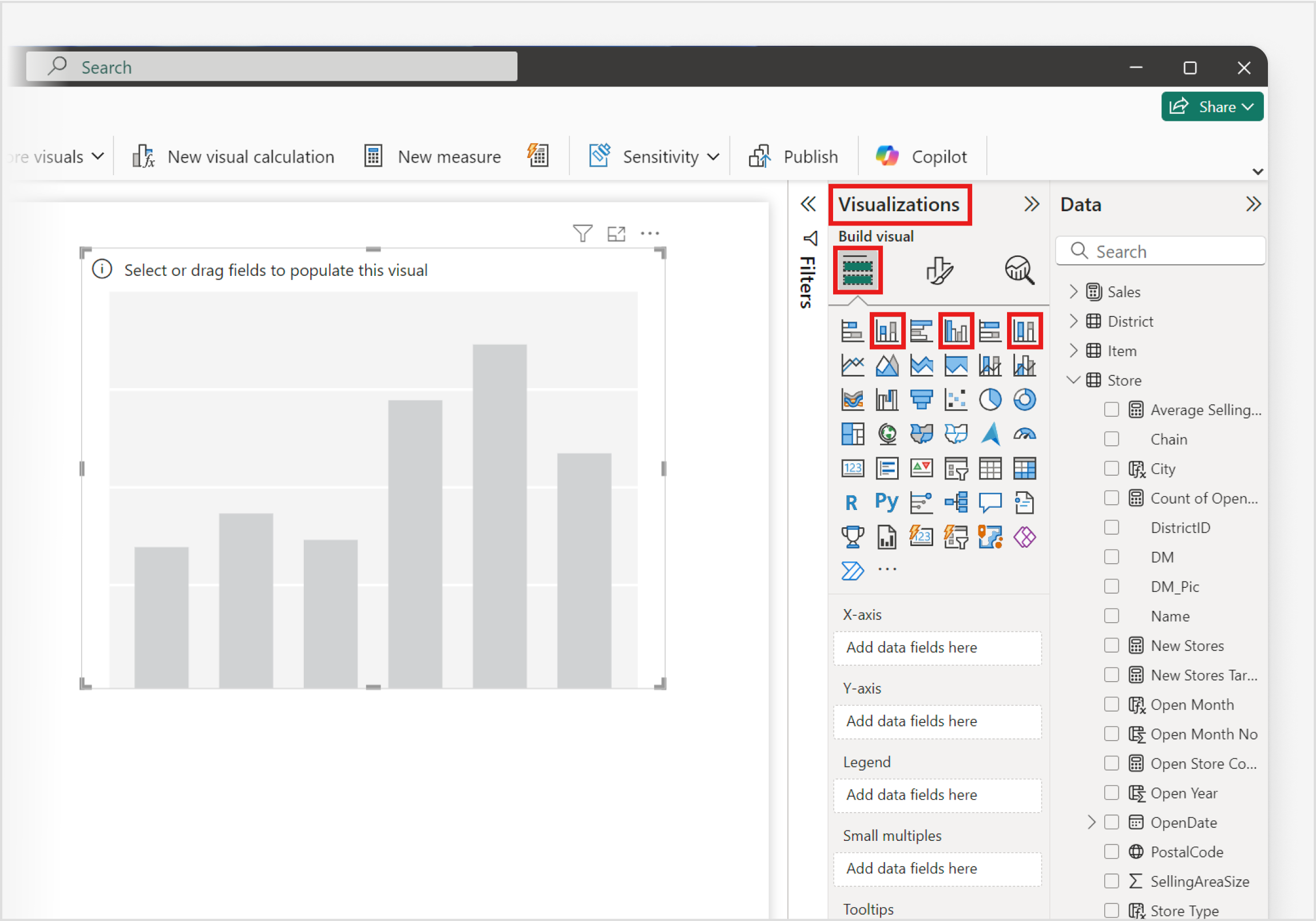 Create A Column Chart In Power BI Power BI Microsoft Learn