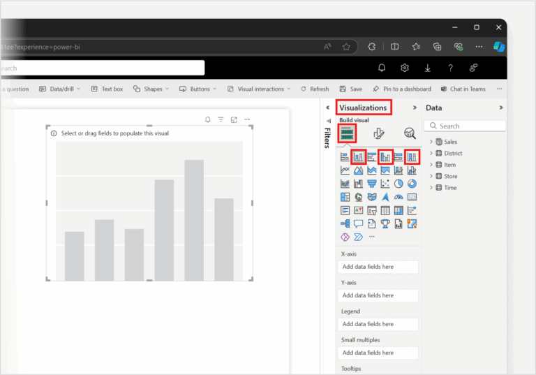 Create A Column Chart In Power BI Power BI Microsoft Learn