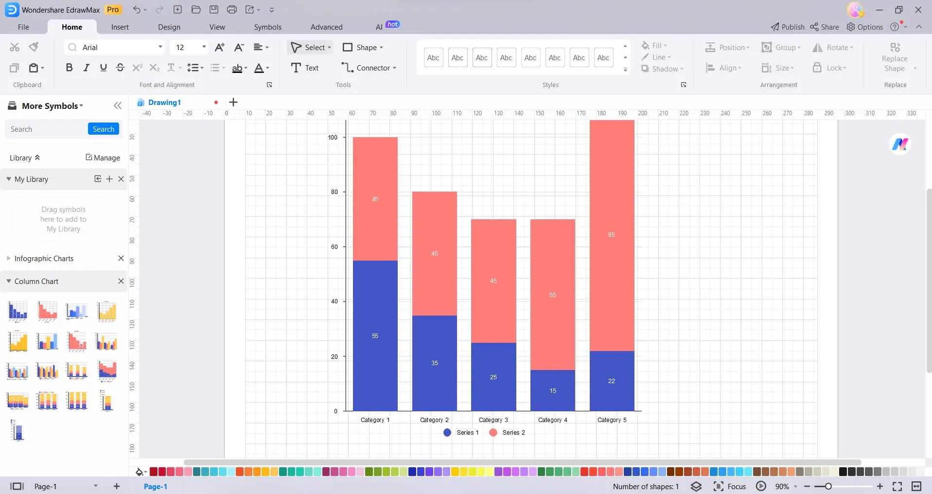 100 Stacked Column Chart Power Bi