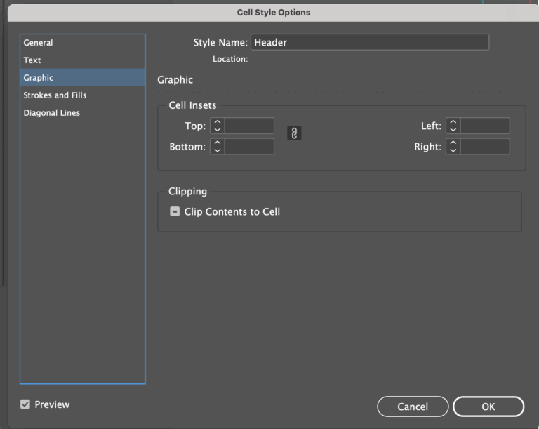 Creative Cloud How Can I Adjust Row Height column Width With Either A Table Style Or Cell Style InDesign CC Graphic Design Stack Exchange