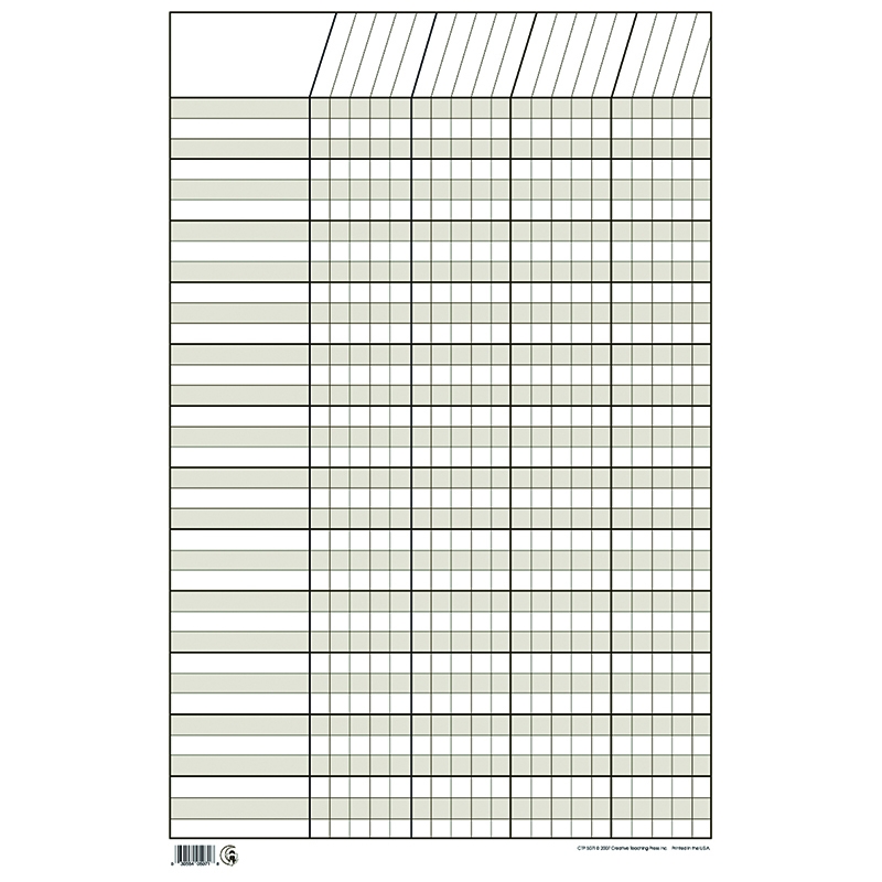 Creative Teaching Press White Small Vertical Incentive Chart 14 1 4