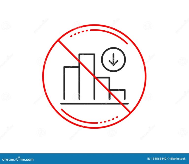 Decreasing Graph Line Icon Crisis Chart Sign Vector Stock Vector Illustration Of Allowed Sign 134563442