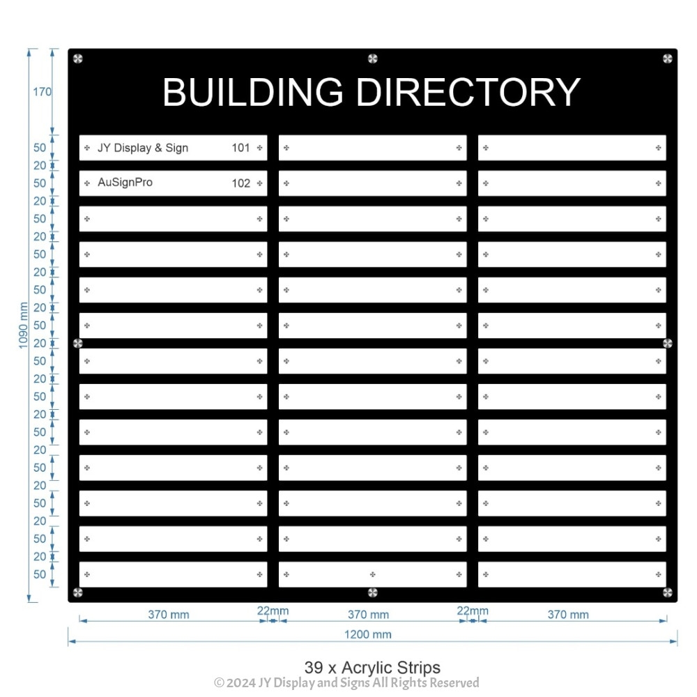 Directory Sign Building Index Company Listing Signs