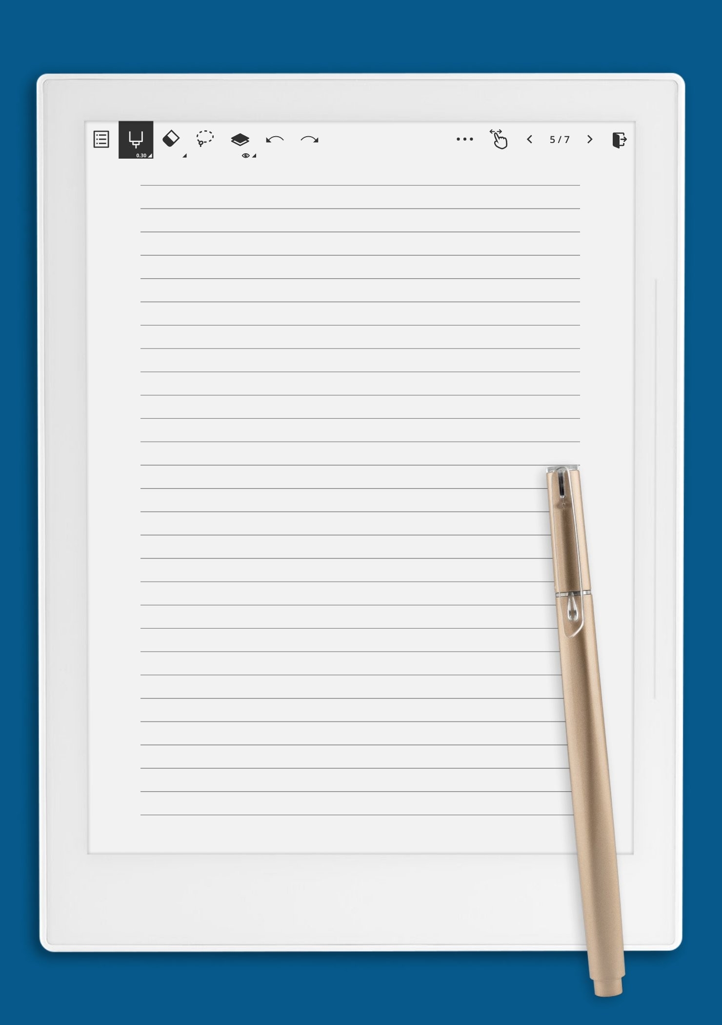 Download Printable Lined Paper Template 7mm PDF