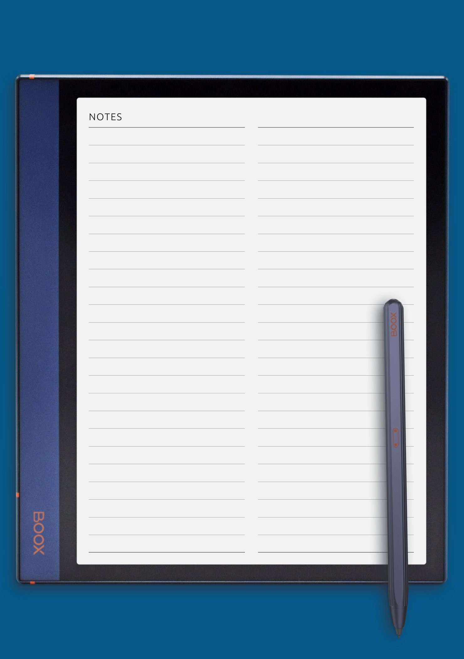 Download Printable Ruled Grid 2 Column PDF