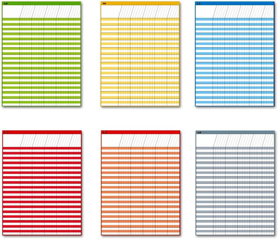 Printable 6 Column Charts