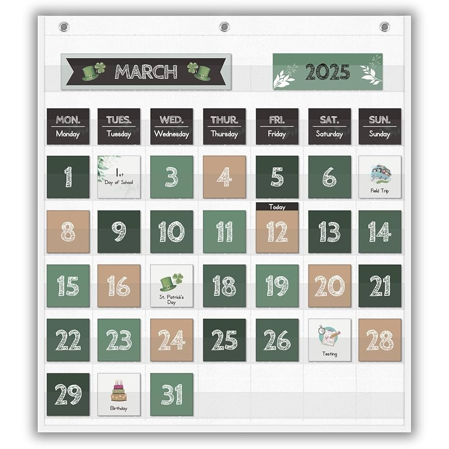 Eamay Boho Greenery Calendar Pocket Chart With 82 Cards For Kids Learning Classroom And Home School D cor Eamay Boho Greenery Calendar Pocket Chart With 82 Cards For Kids Learning Classroom And Home School D cor