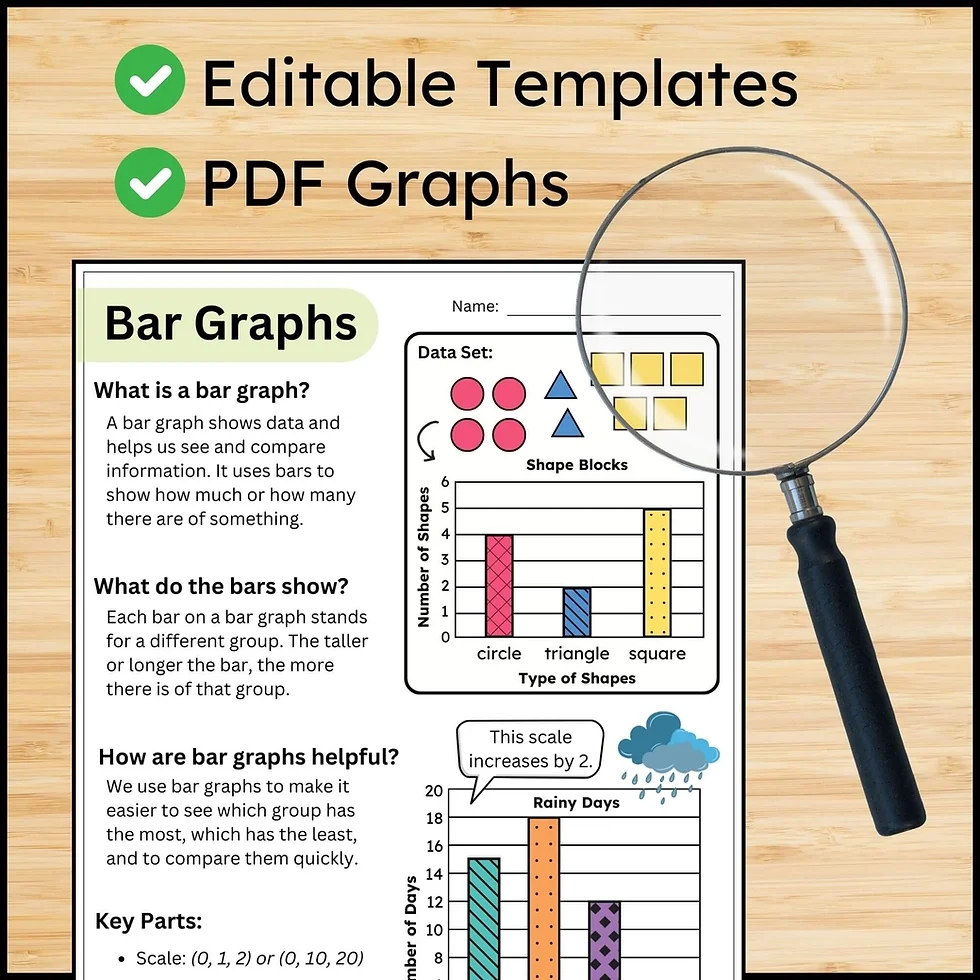 Editable Blank Bar Graph Template With Different Scales And Math Data Activity MB Creations