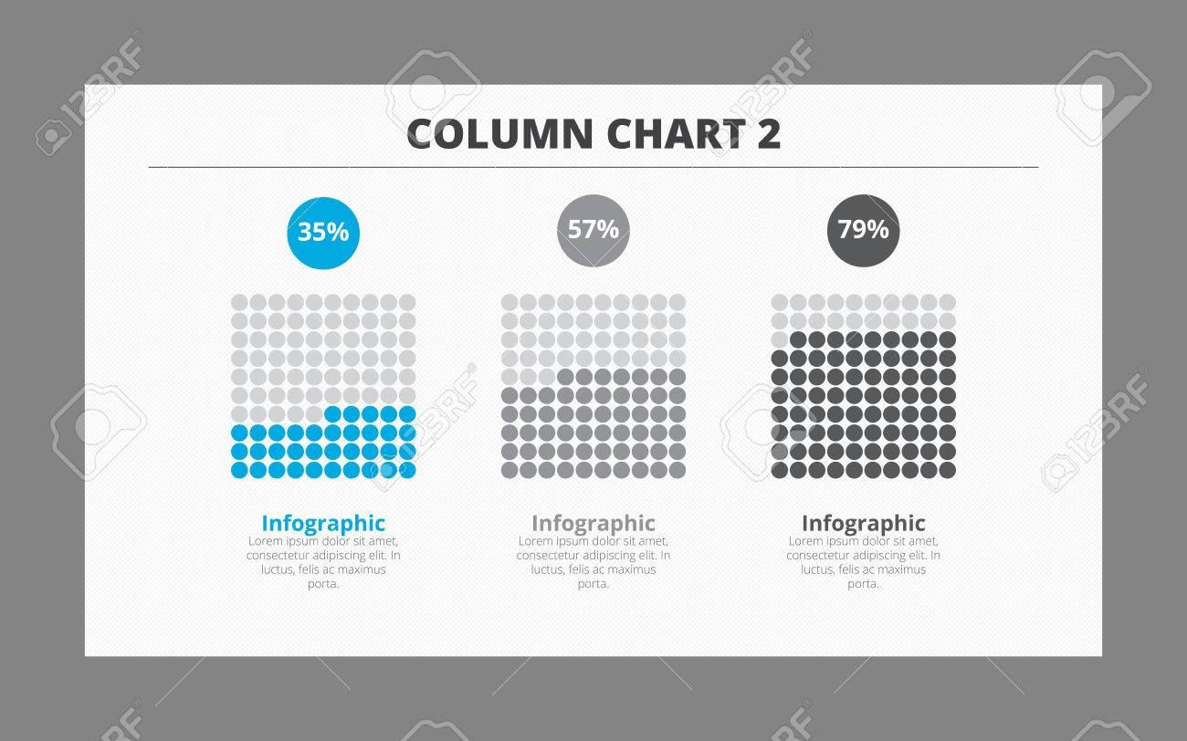 Editable Infographic Template Of Column Chart Including Three Cubes And Per Cent Marks Two colored Version Royalty Free SVG Cliparts Vectors And Stock Illustration Image 51164135 