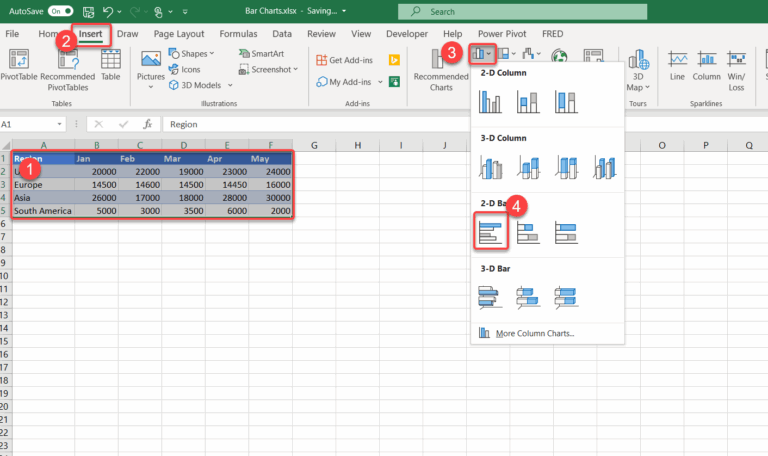 Excel Bar Charts Clustered Stacked Template Automate Excel