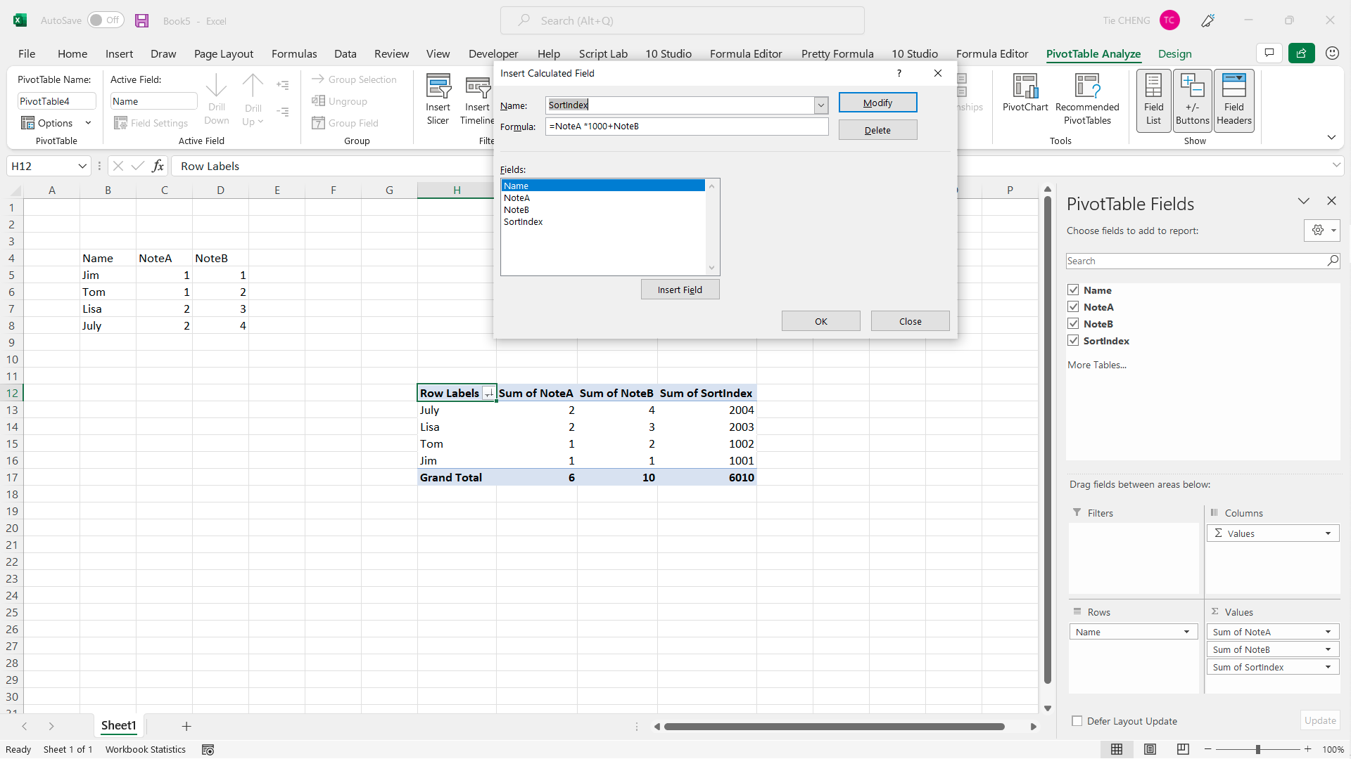 Pivot Table Hide Column From Chart