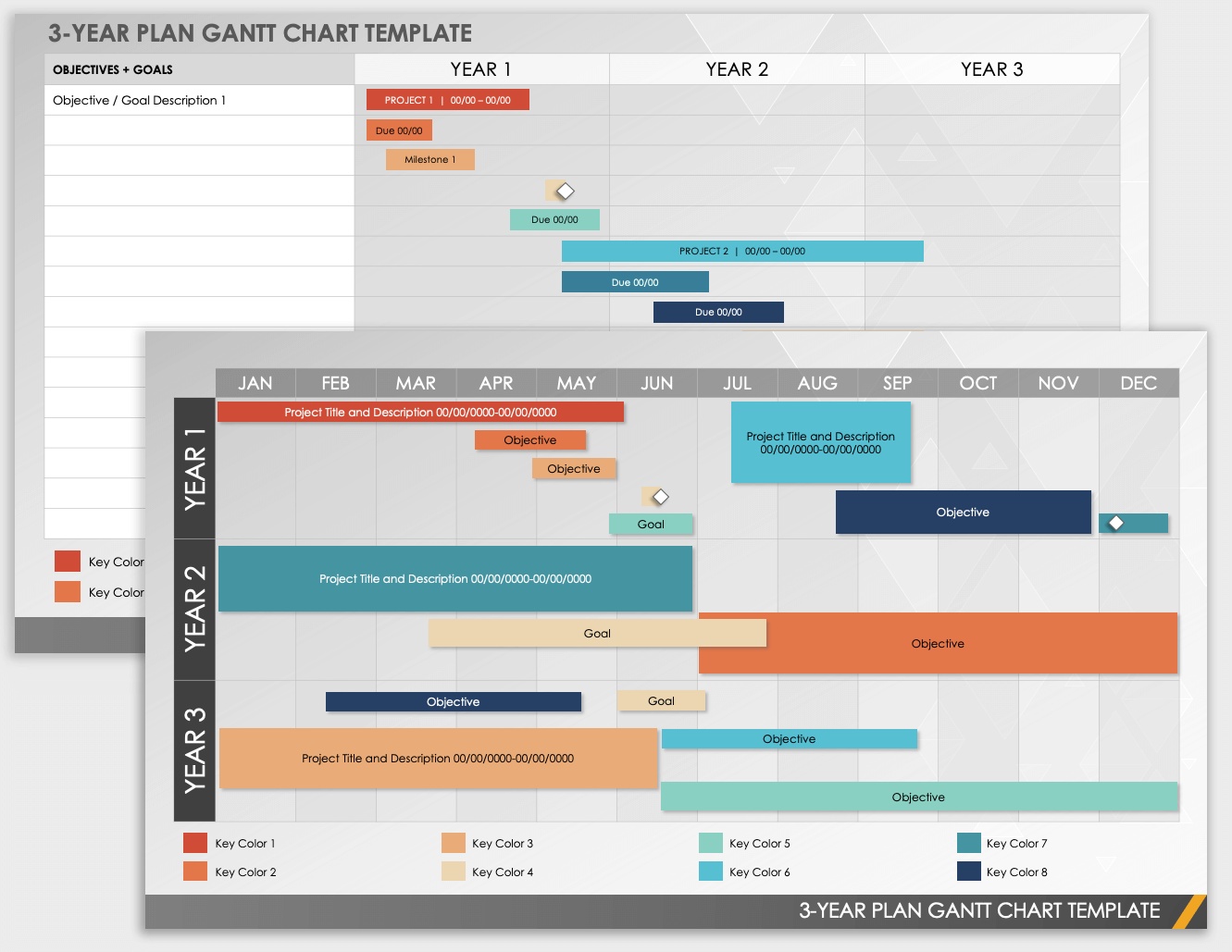 Free 1 Year 3 Year And 5 Year Gantt Charts Smartsheet
