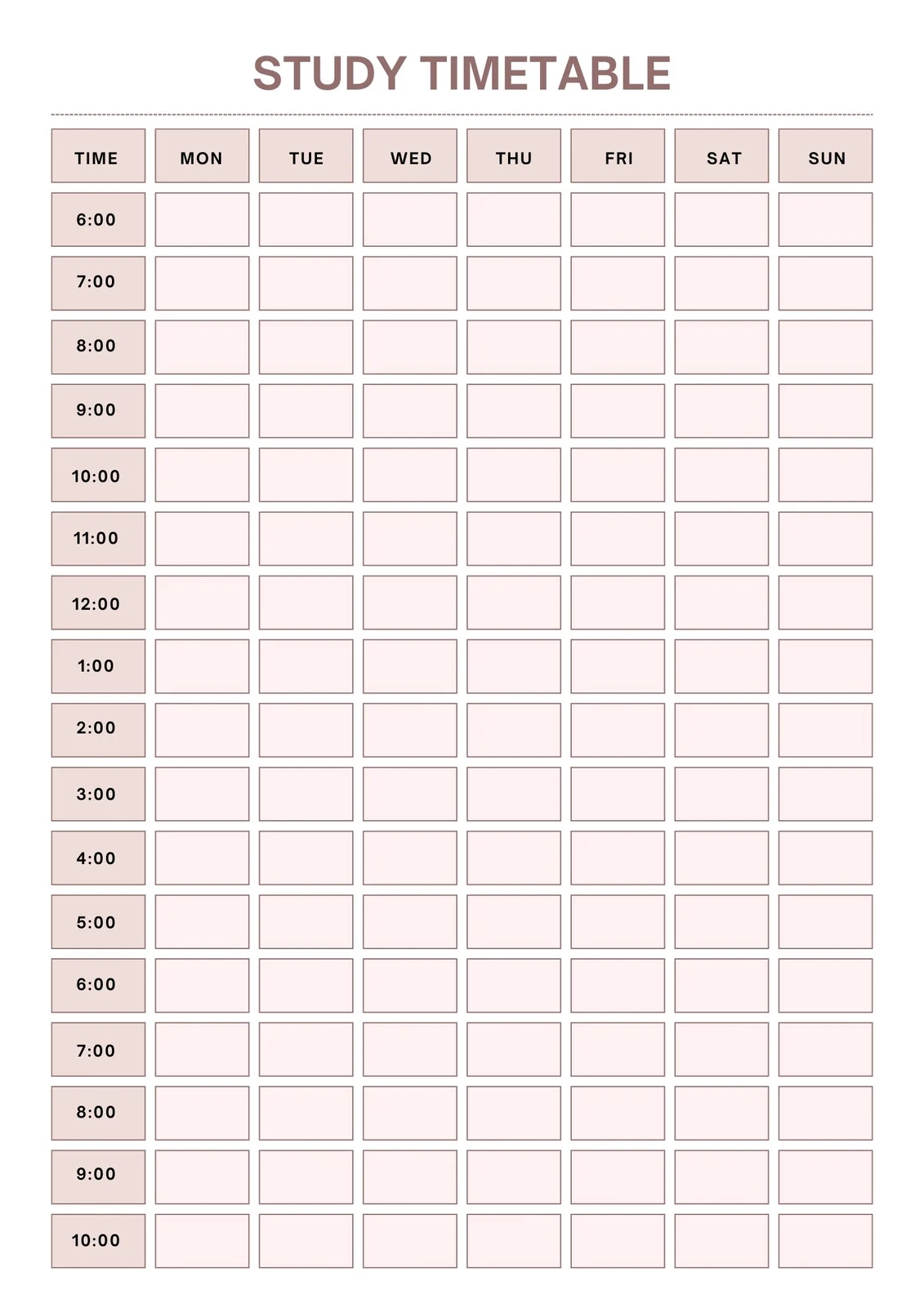 Free And Customizable Timetable Templates