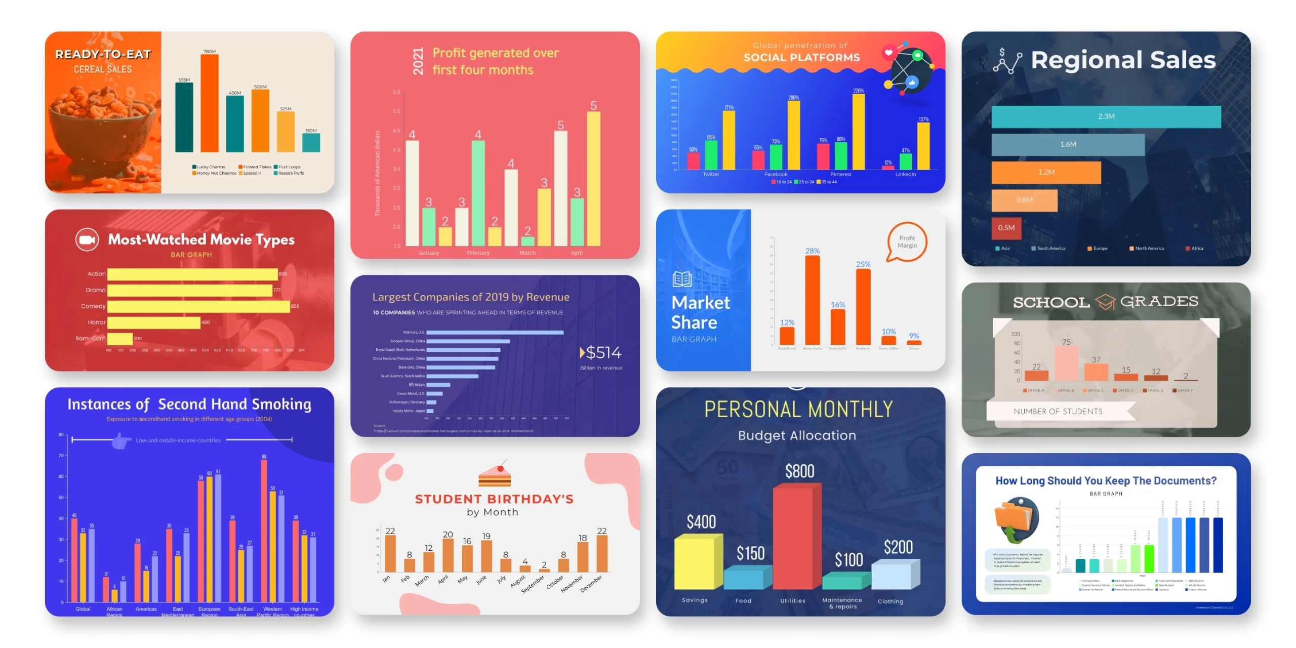 Alternating Colors Stacked 3d Column Chart
