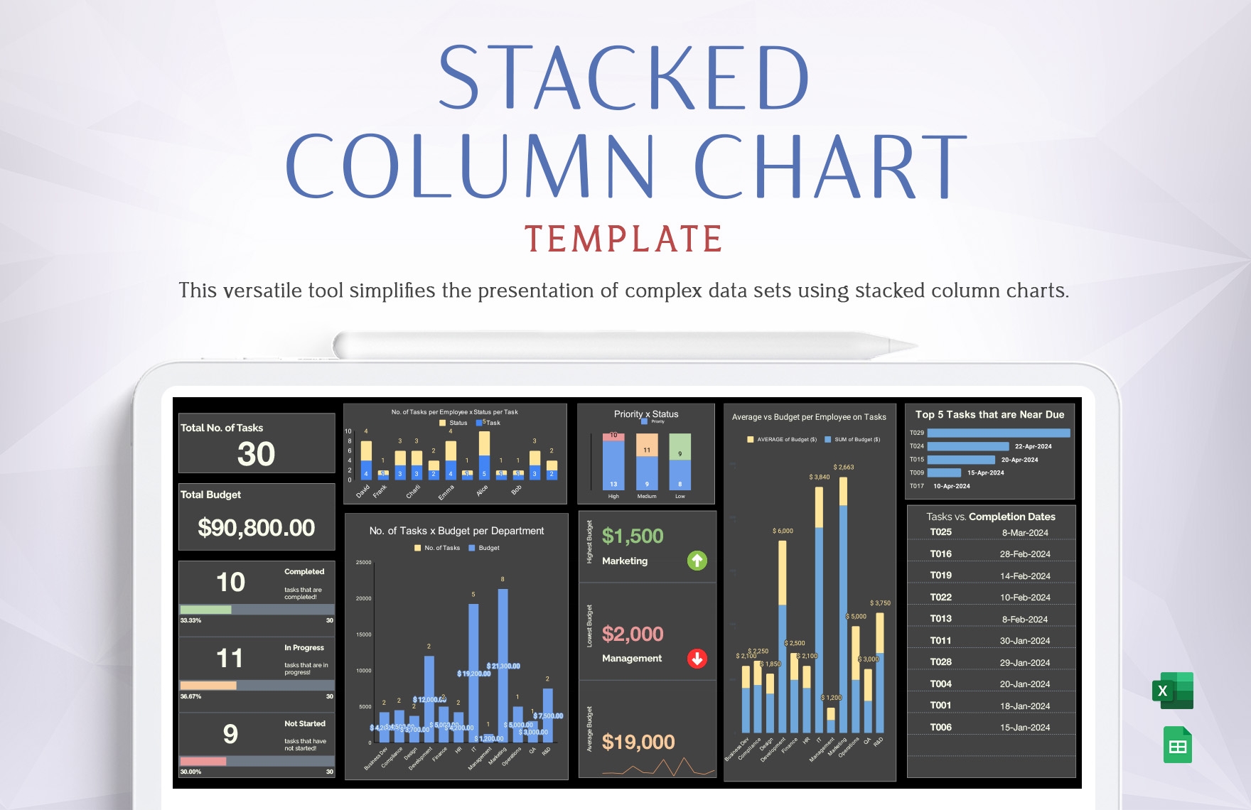 Free Column Chart Templates Editable And Printable