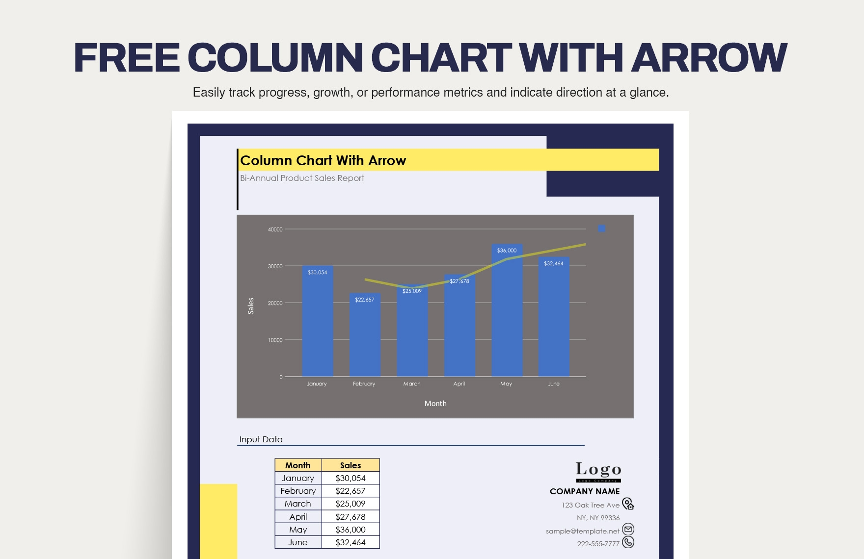 Free Column Chart Templates Editable And Printable