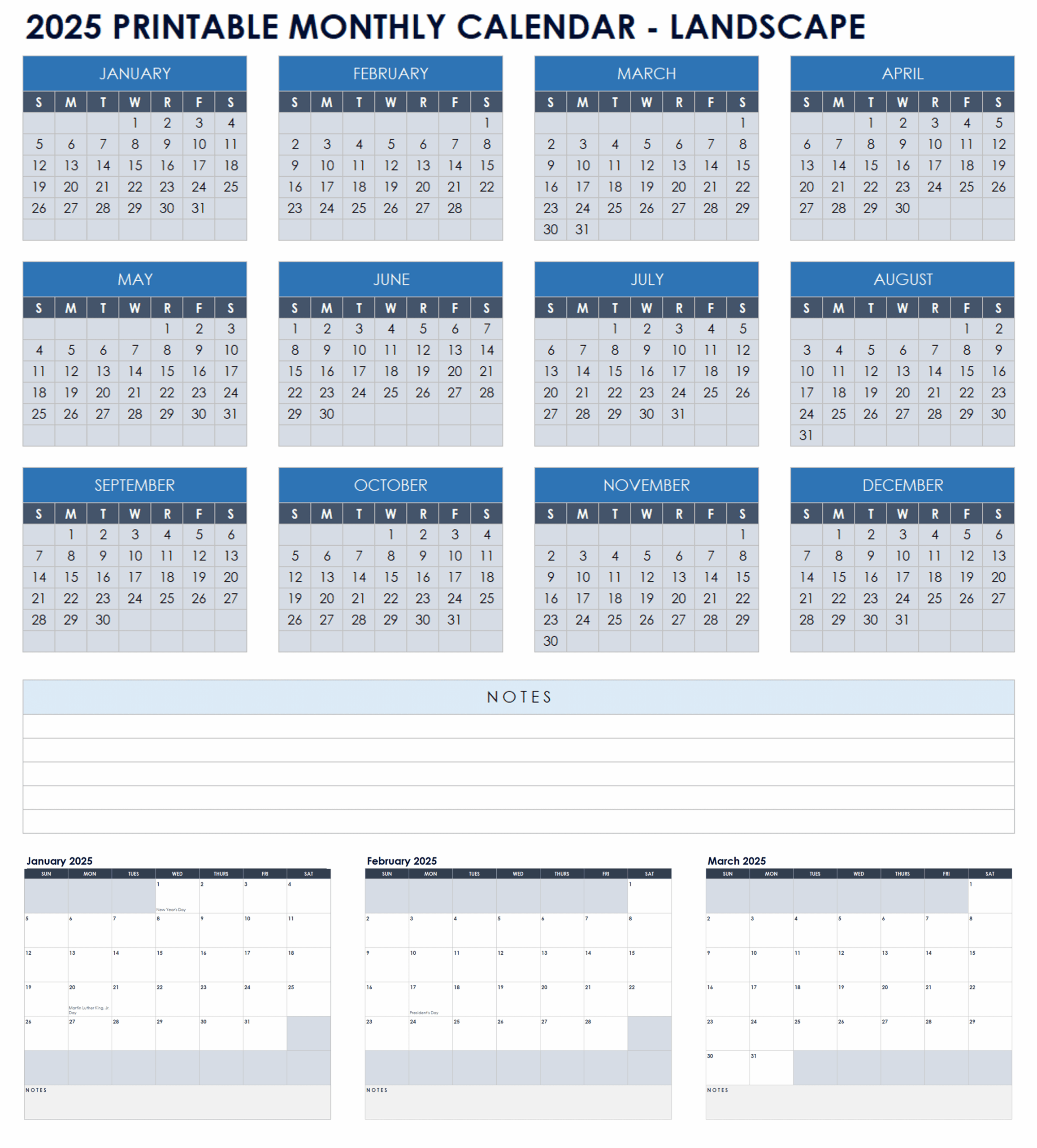 Free Excel Calendar Templates