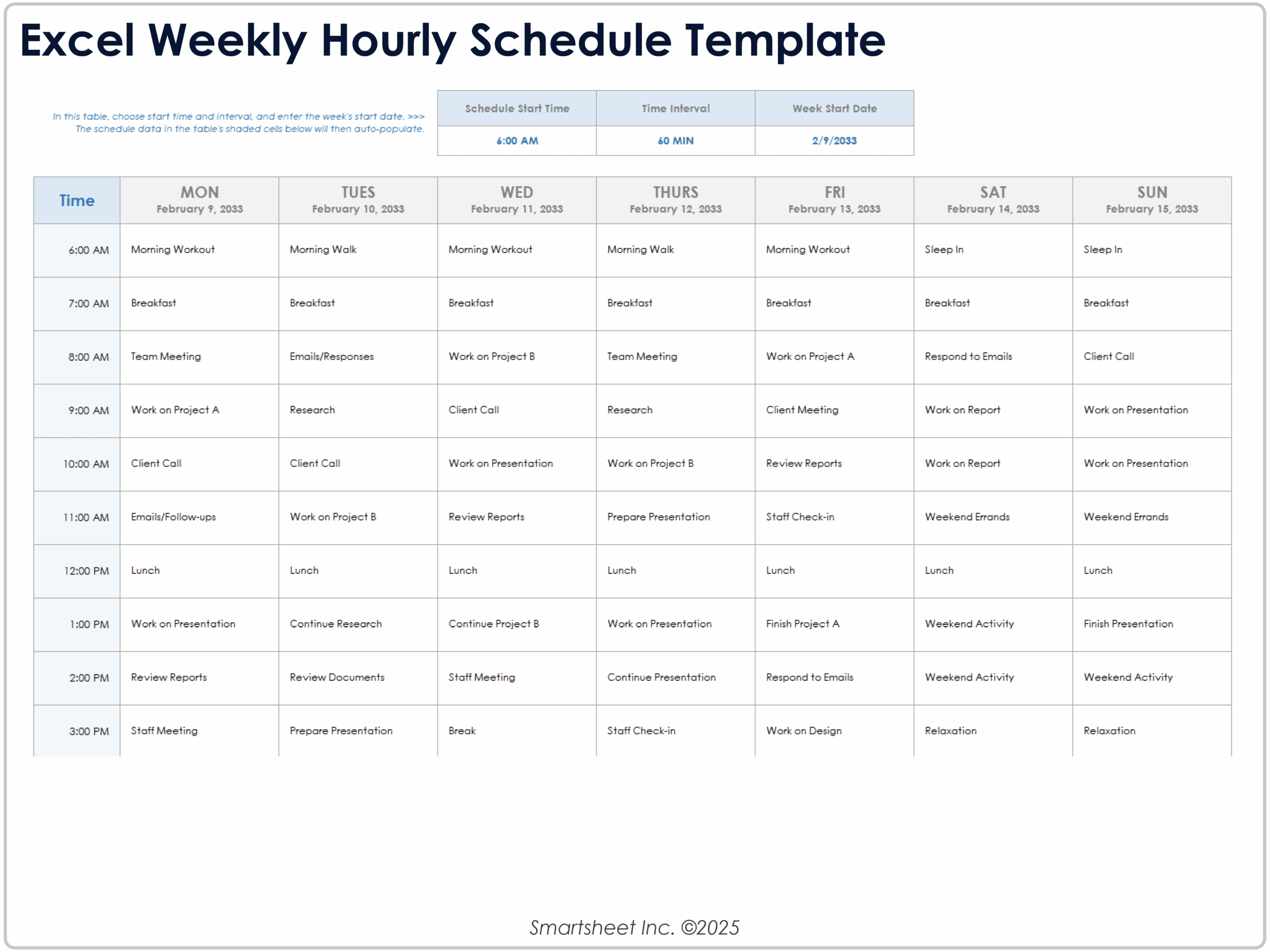 Free Excel Schedule Templates With How To
