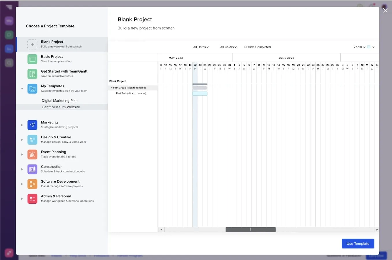 Blank 3 Column Chart Template