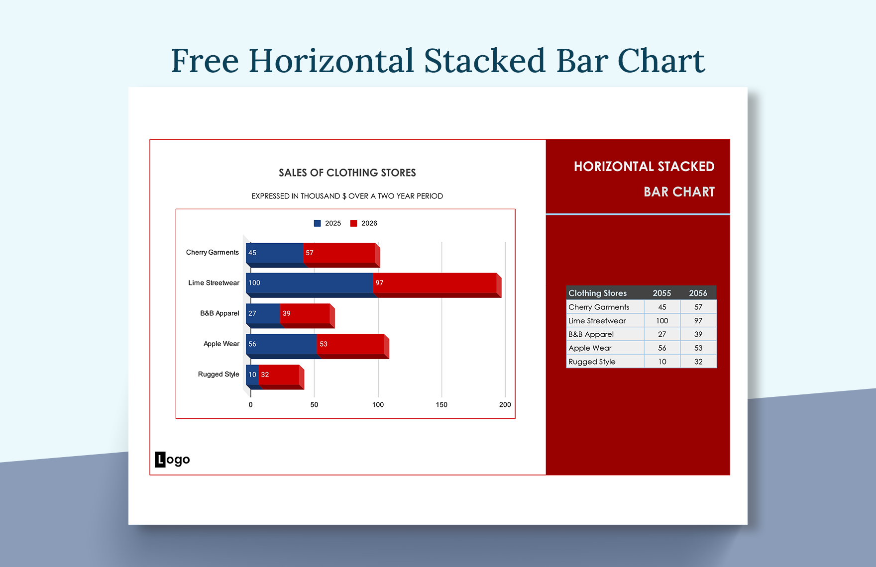 Free Horizontal Stacked Bar Chart In Excel Google Sheets Download Template