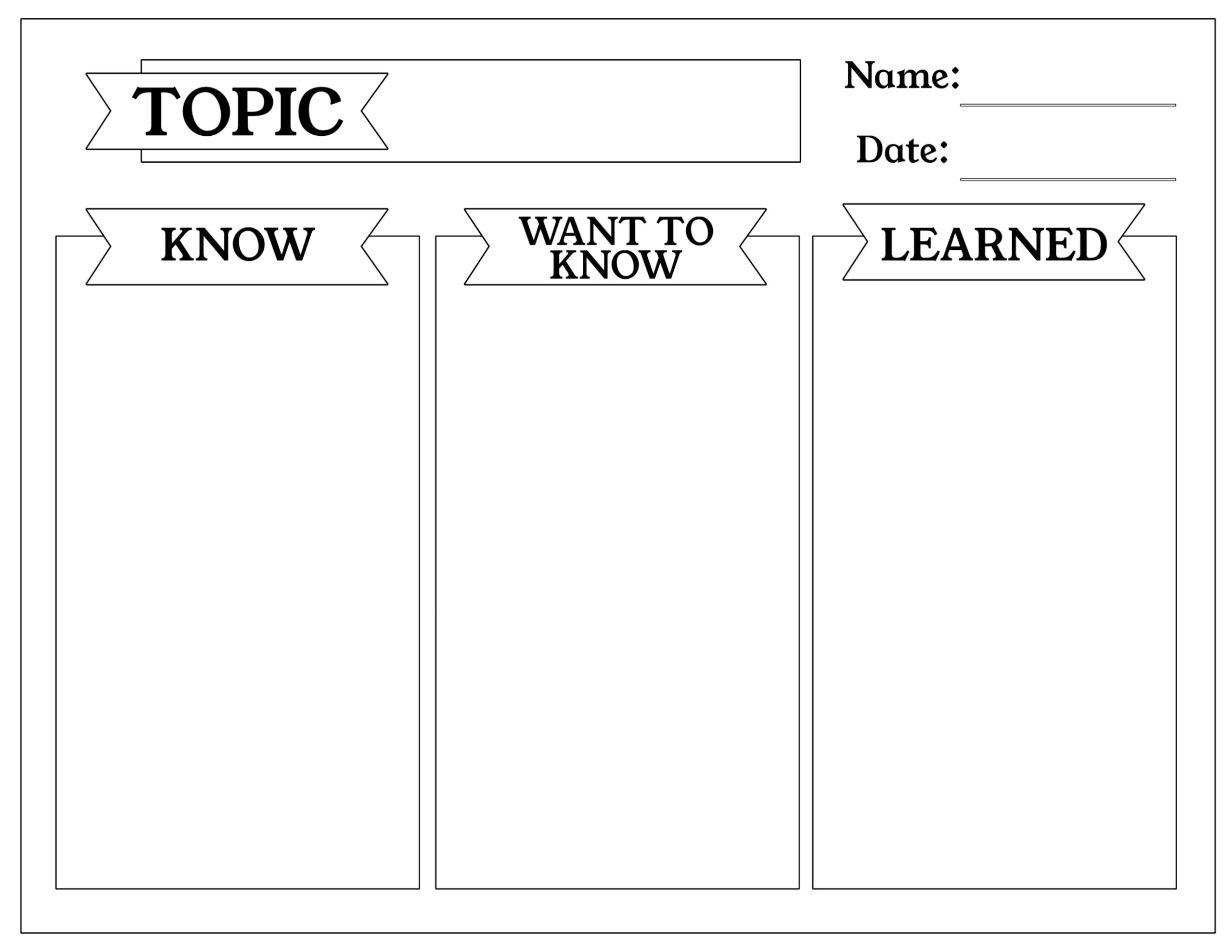 Free Printable 2 Column Chart