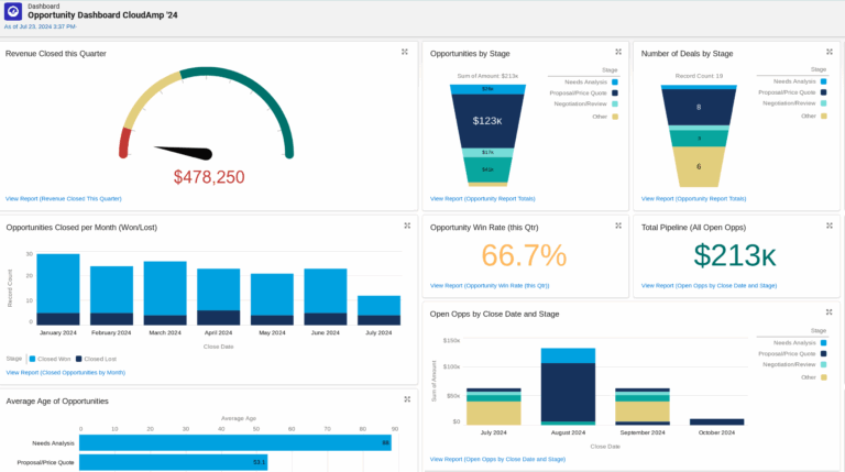 Free Lead Opportunity And Sales Team Dashboards For Salesforce CloudAmp News