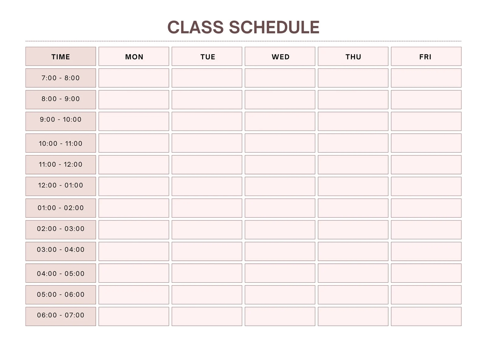 Free Printable Class Schedule Templates To Customize Canva