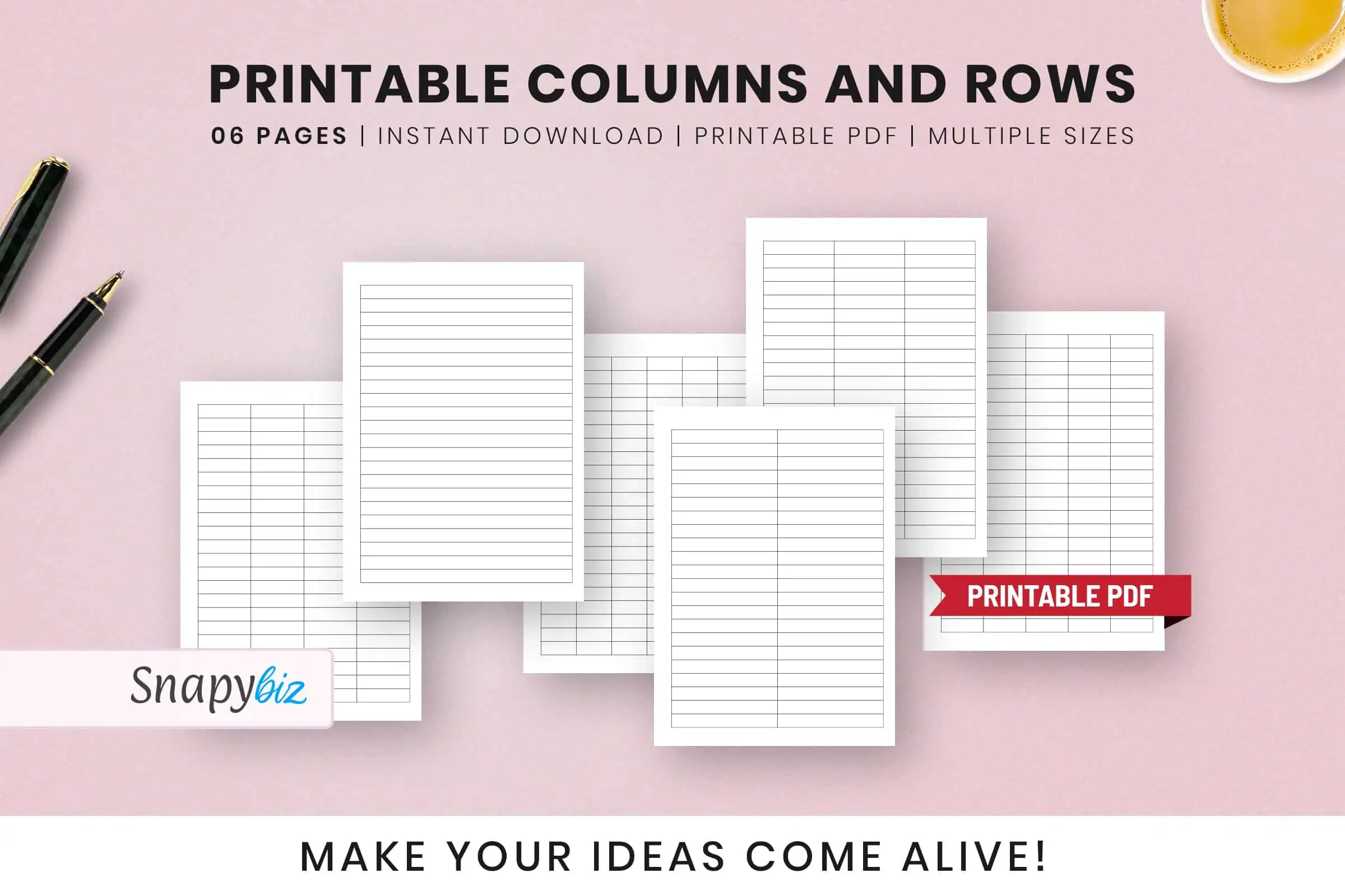 Free Printable 5 Column Chart