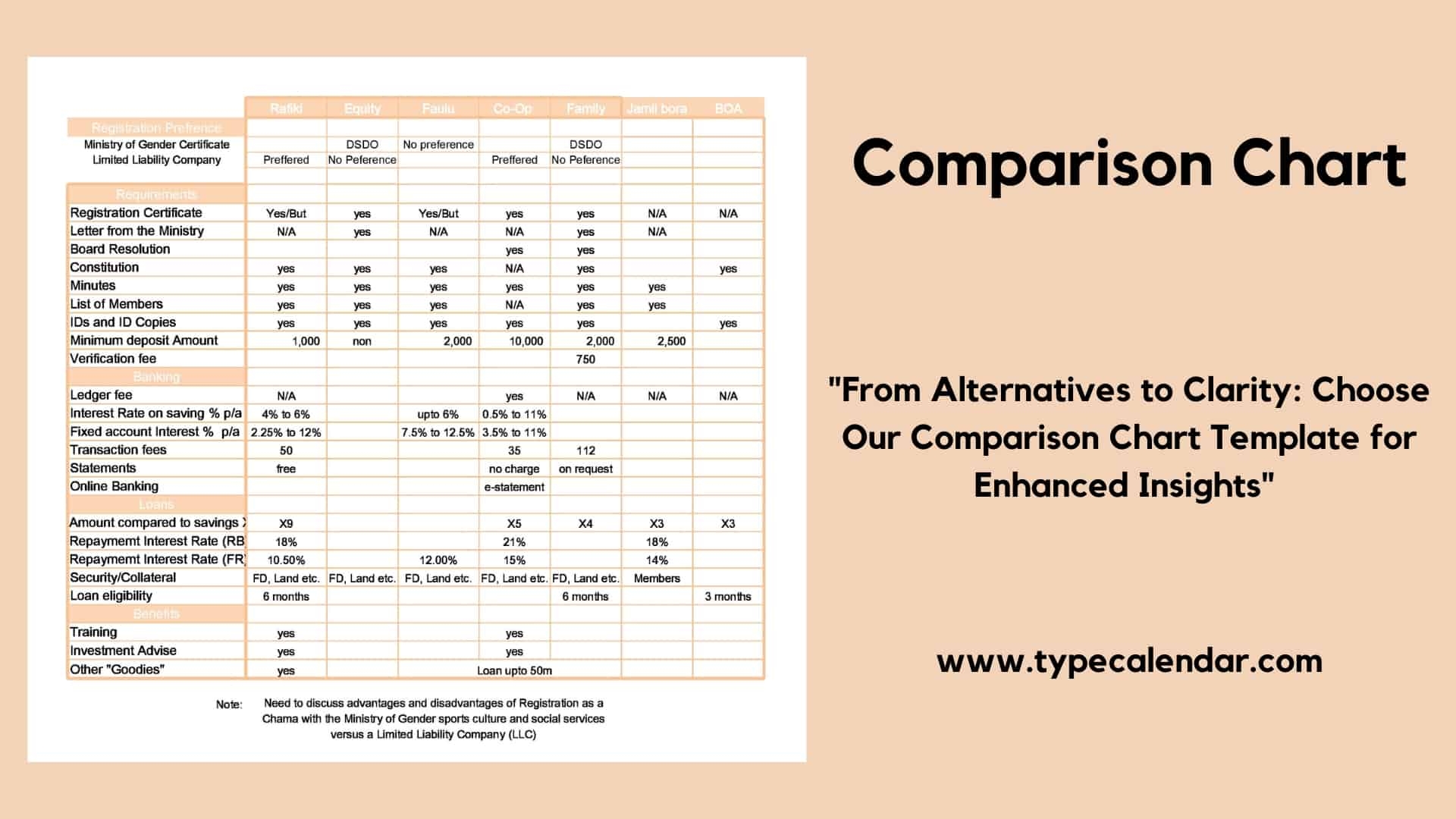 Free Printable Comparison Chart Templates PDF Word Excel Powerpoint 