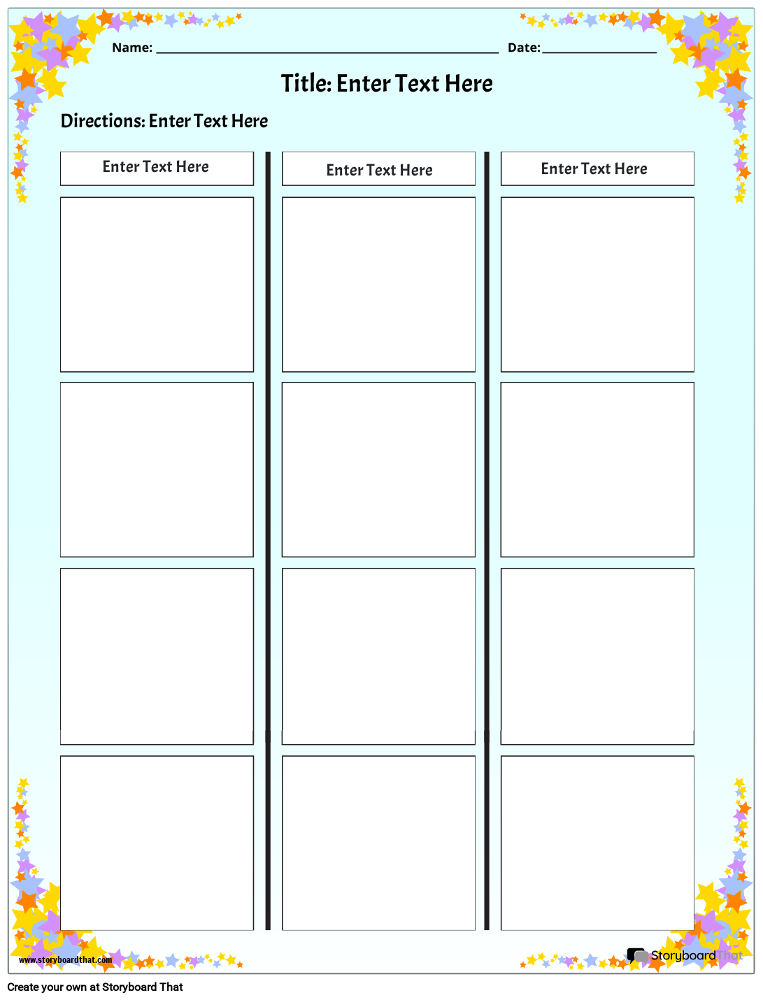 2 Column Chart Printable