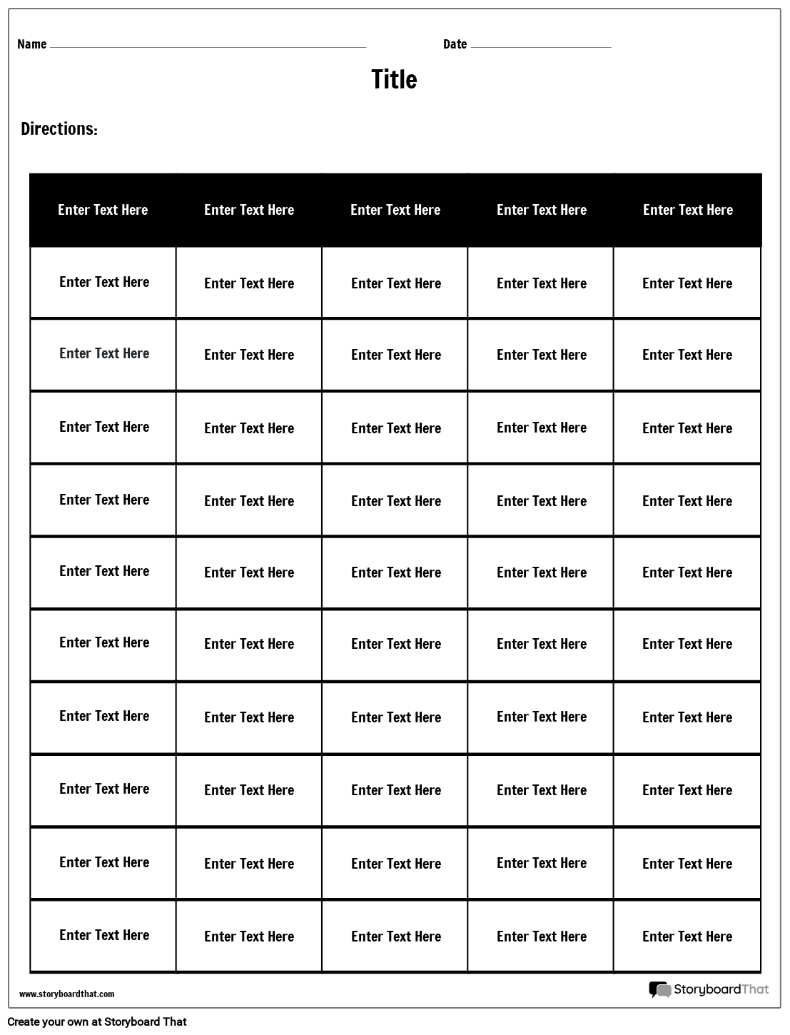 Free Table Maker Create Charts For Education Easily