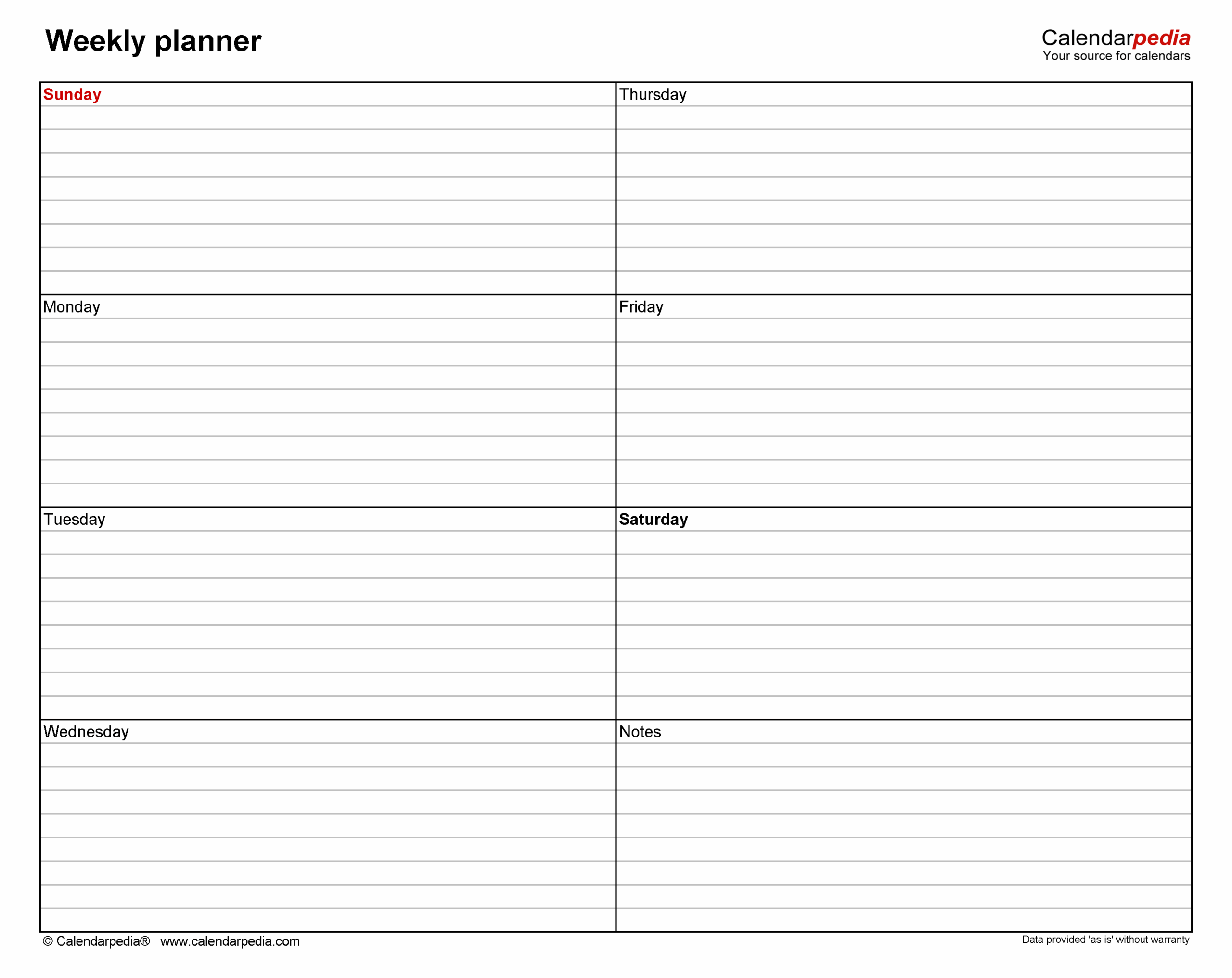 Printable Blank 7 Column Chart Template