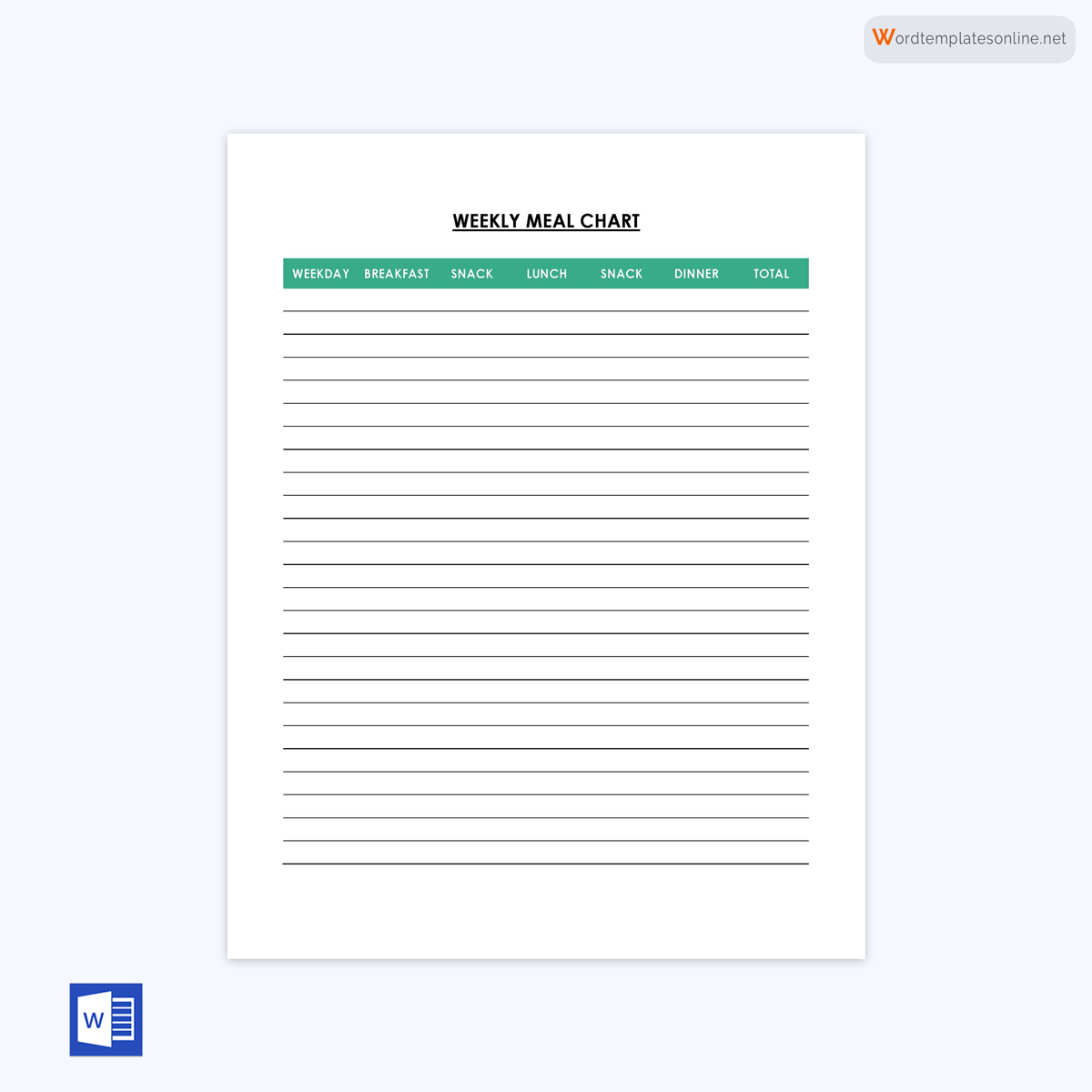 Fillable Four Column Chart