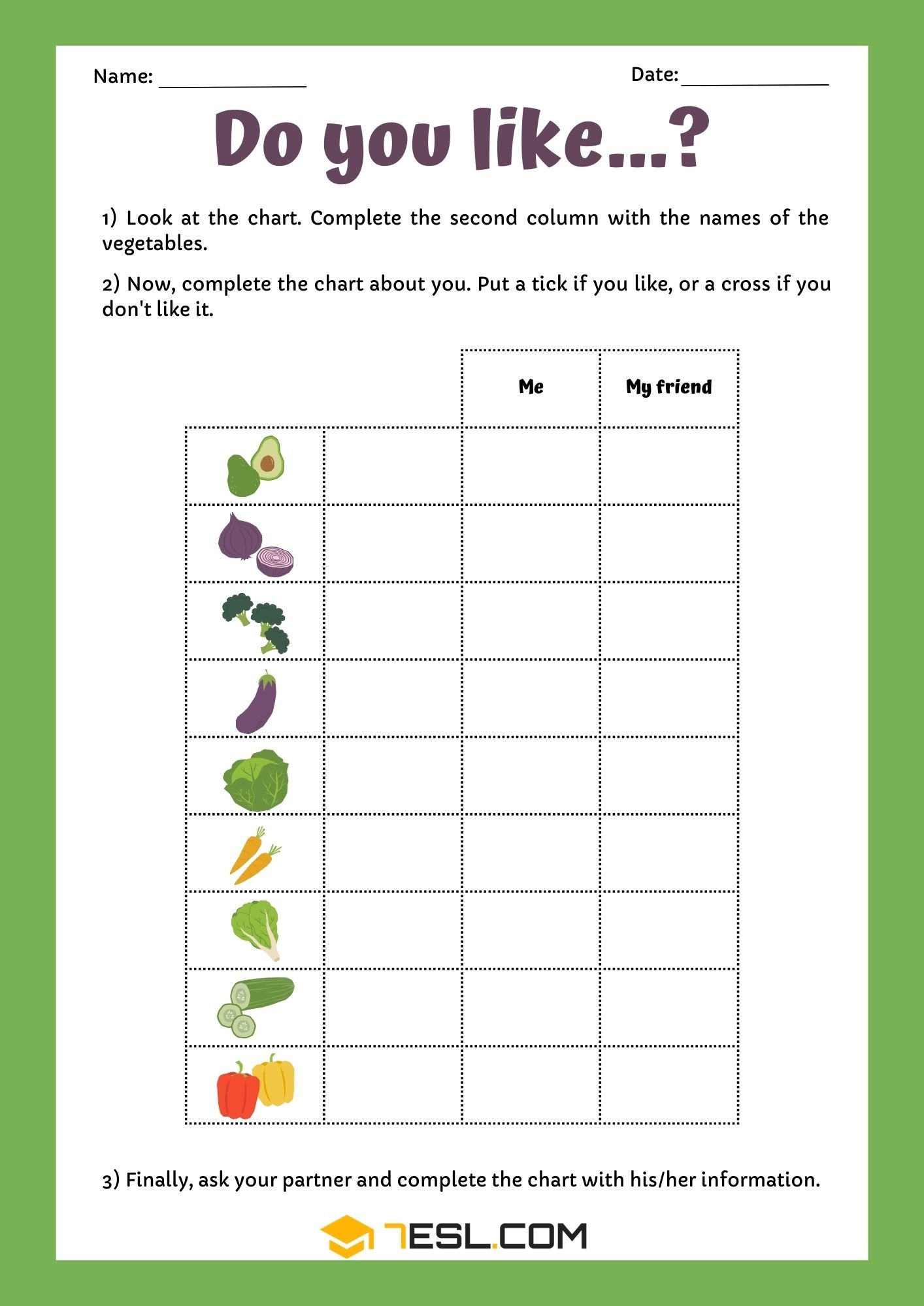 Chart With Columns For Favorite Fruits