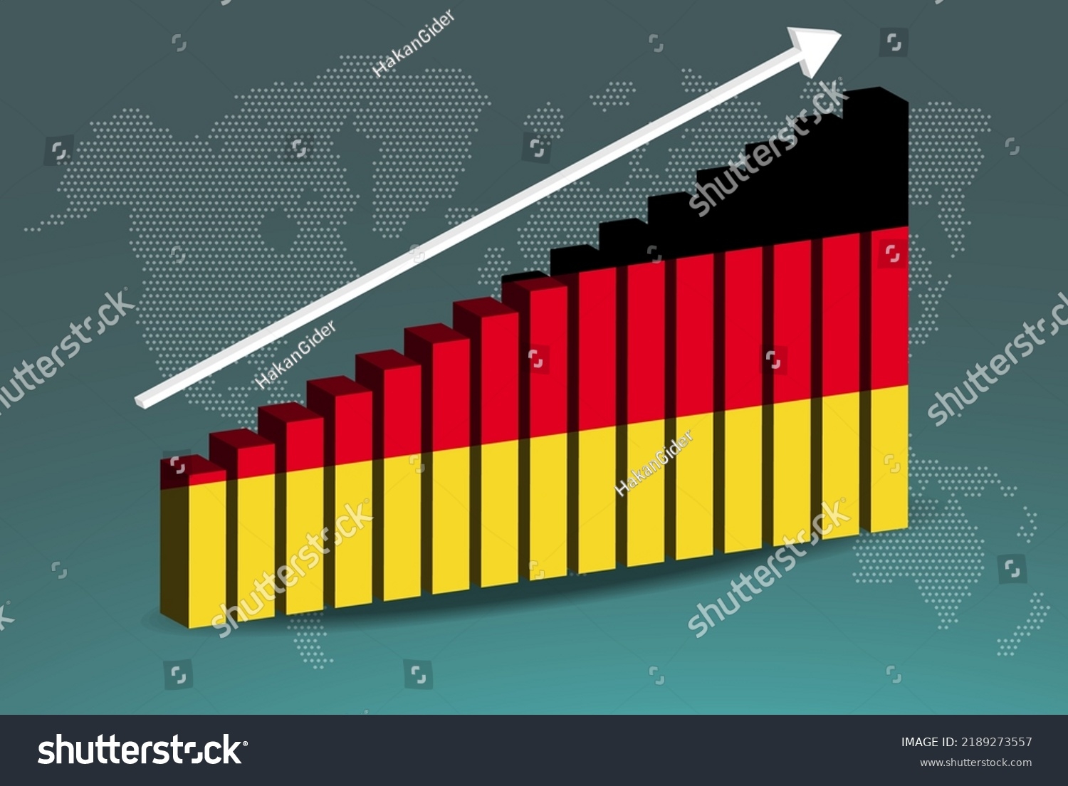 Germany 3d Bar Chart Graph Vector Stock Vector Royalty Free 