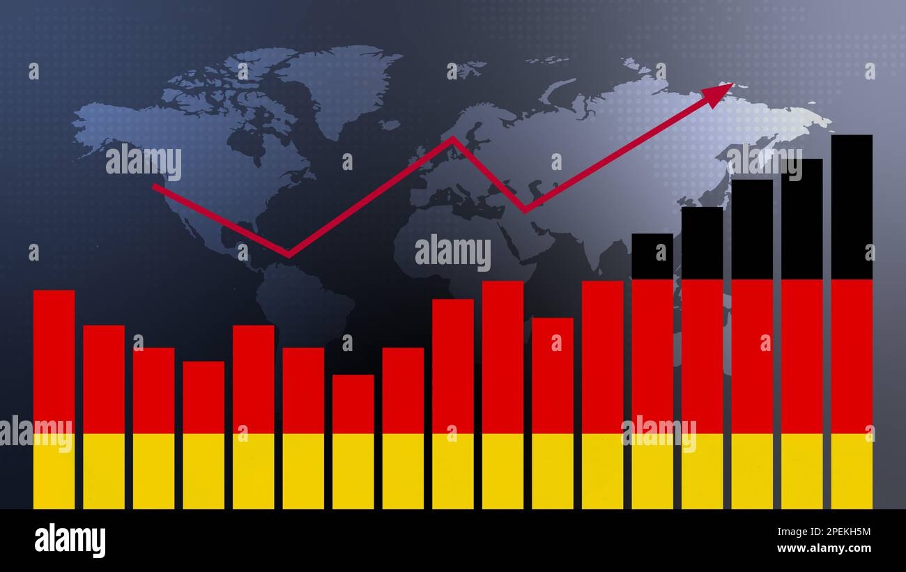 Germany Bar Chart Graph With Ups And Downs Increasing Values 