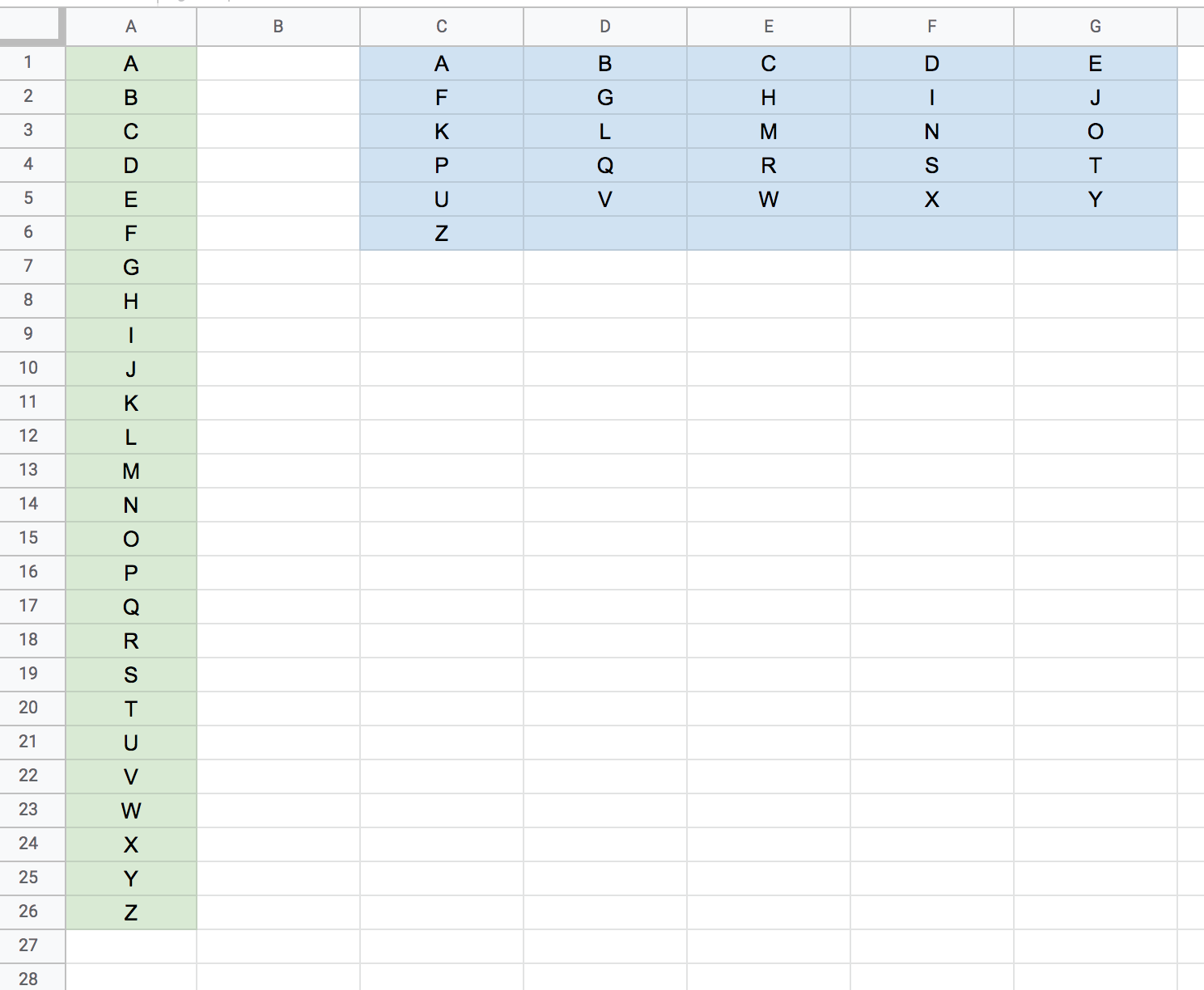 3 Column Chart 25 Rows