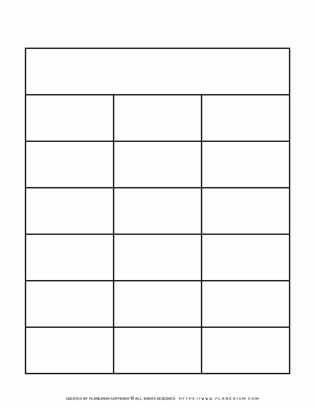 Graphic Organizer Templates Three Columns Chart Planerium