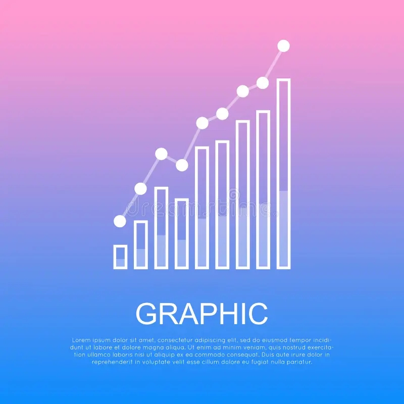 Graphic Rising Column Chart And Text Under It Stock Vector Illustration Of Achievement Data 89968932