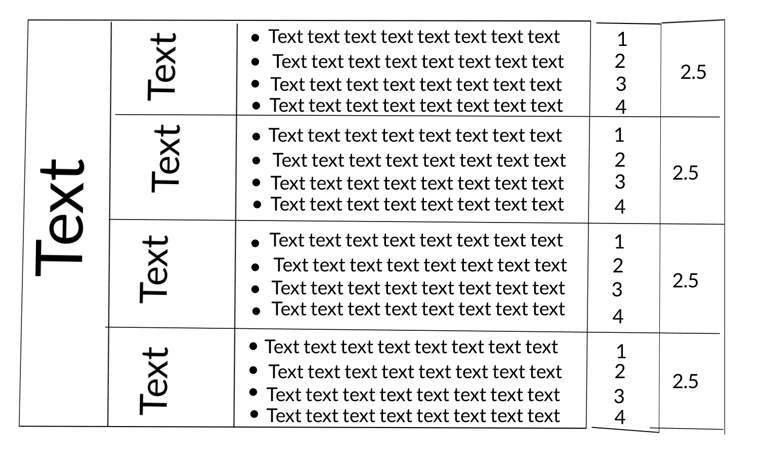 Chart Template With Diagonal Column Headings