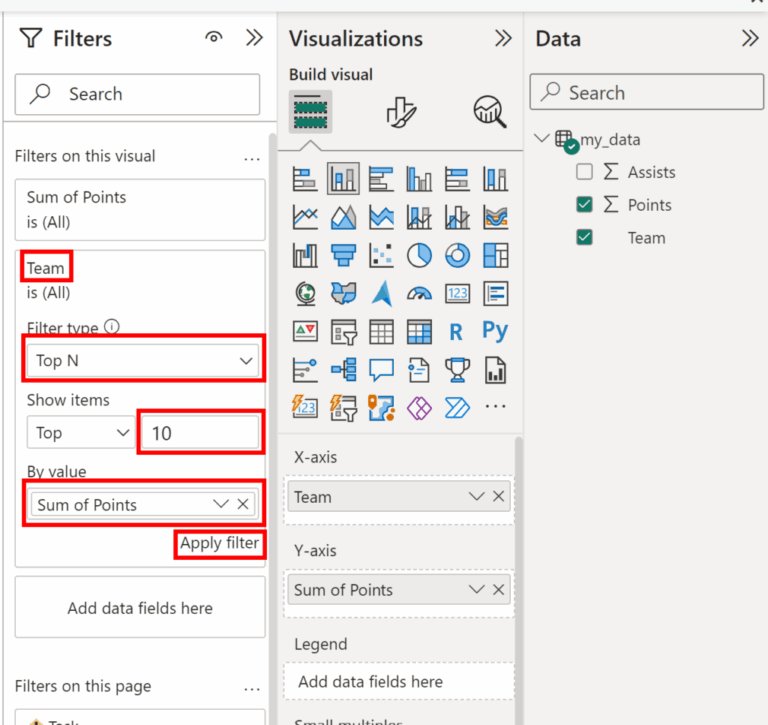 How Can I Limit A Power BI Chart To Only Display The Top 10 Values 