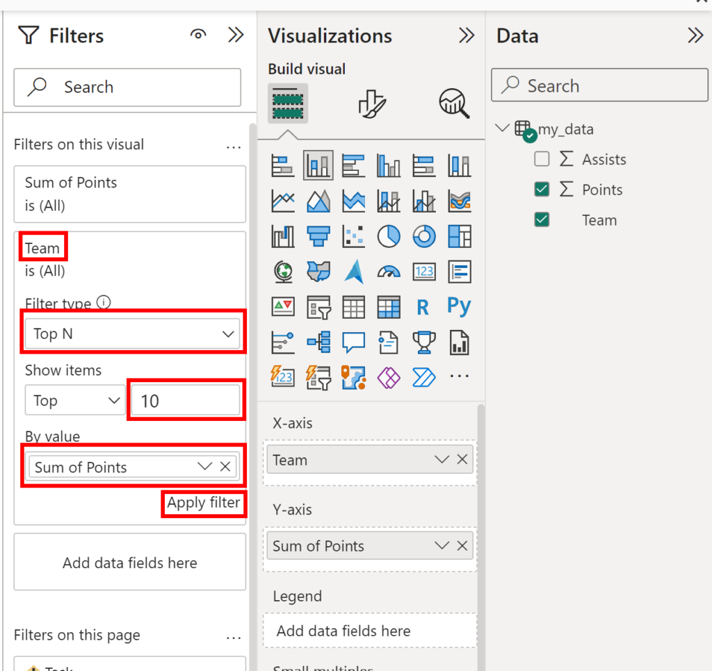 How Can I Limit A Power BI Chart To Only Display The Top 10 Values 
