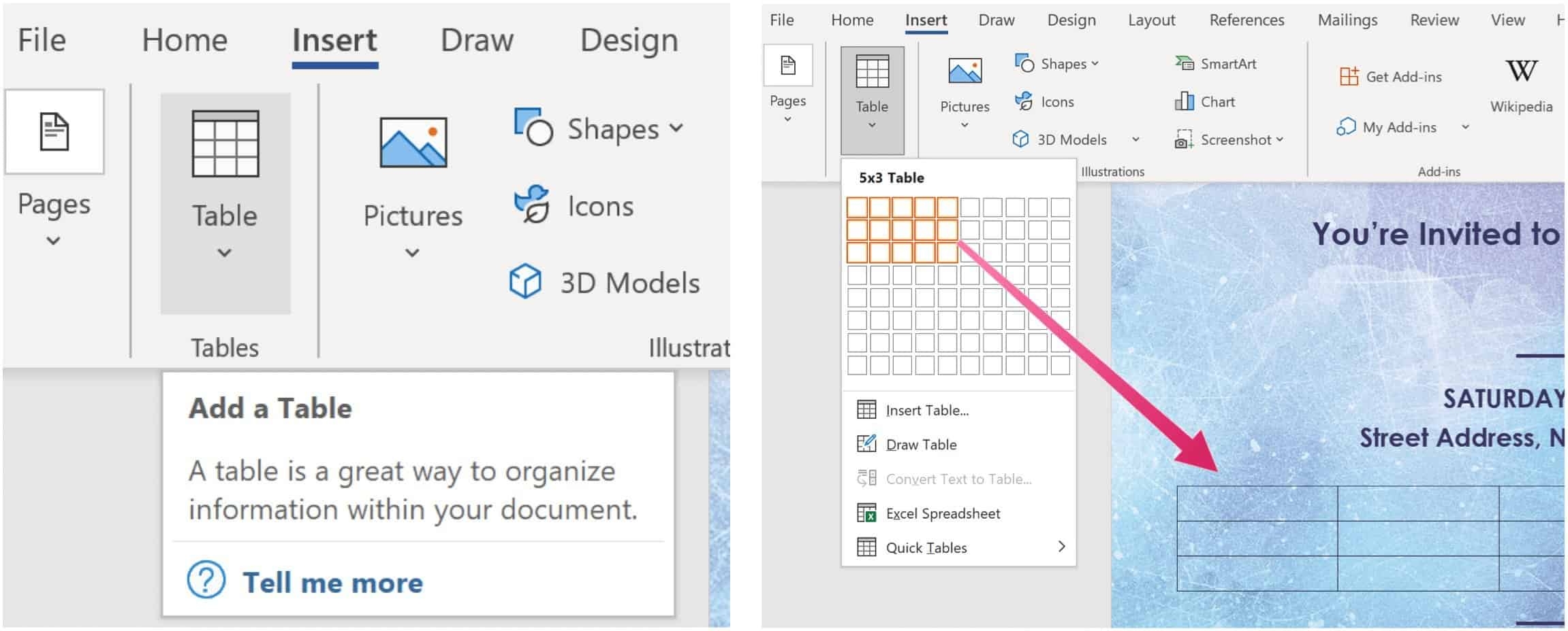 See Chart Columns In Word