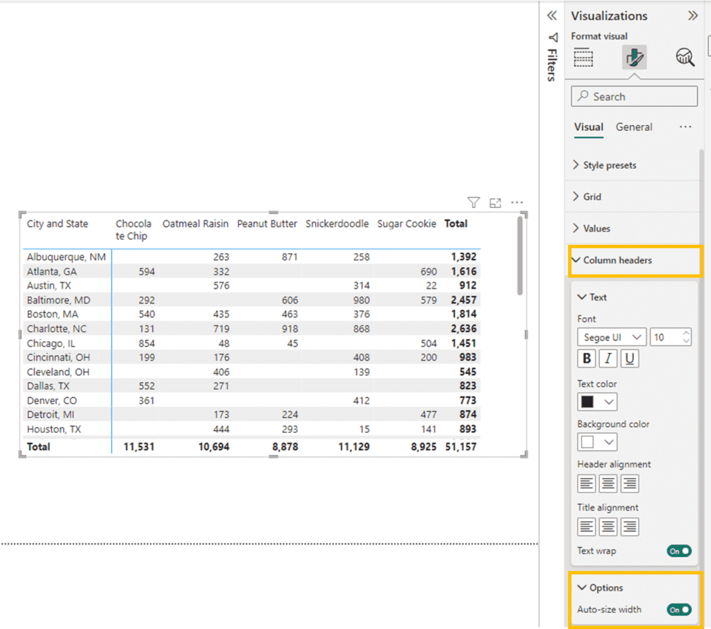 How To Change And Specify Width Of Columns In Power BI