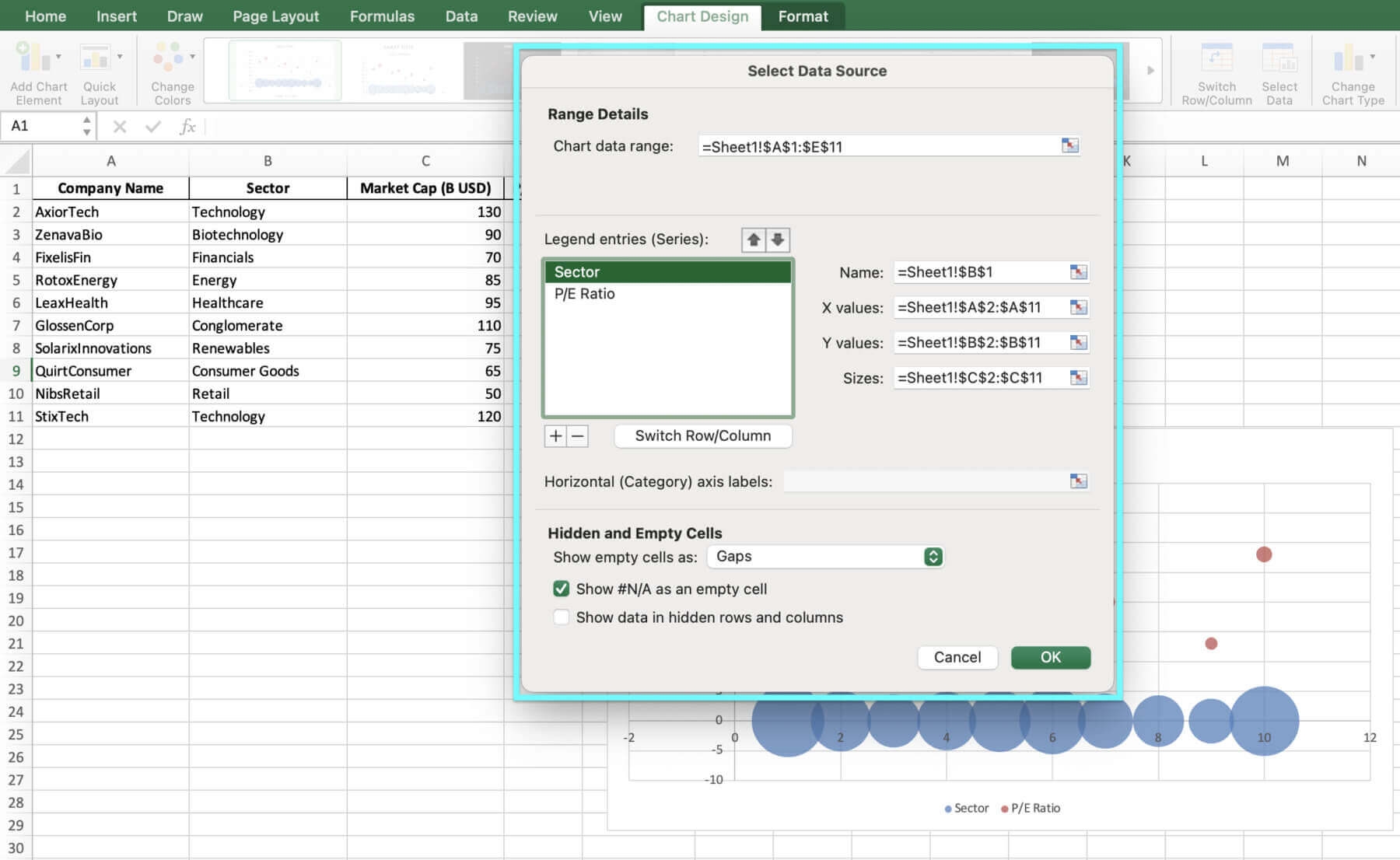 How To Create A Bubble Chart In Excel Downloadable Template 